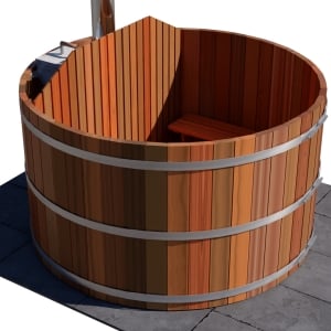 4 Person Wood Fired Hot Tub - Interior Stove