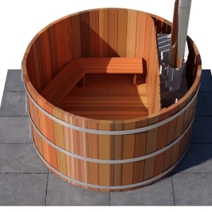 4 Person Wood Fired Hot Tub - Interior Stove