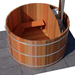 4 Person Wood Fired Hot Tub - Interior Stove