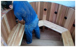 Install seats in a DIY Hot Tub