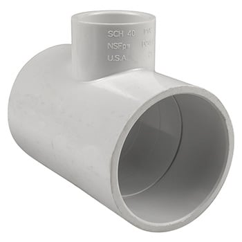 PVC Tee - 2" x 2" x 1" Slip - White