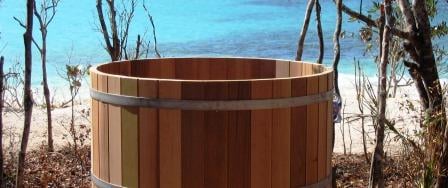 Cedar Wood Hot Tub  Wood Fired   seats 6  wooden hottub  